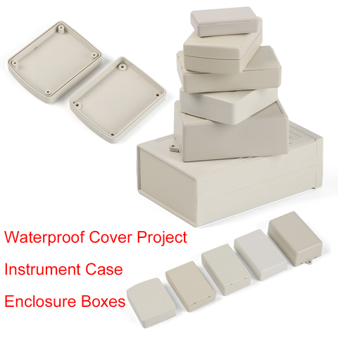 Caja de instrumentos de plástico impermeable, caja de plástico para proyectos electrónicos, caja de almacenamiento, suministros eléctricos, color blanco/gris ► Foto 1/6