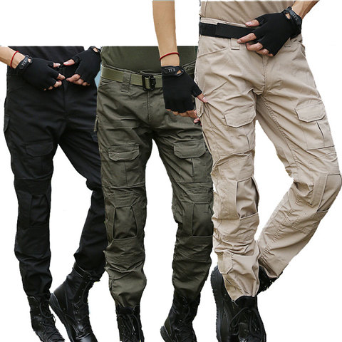 Pantalones tácticos militares para hombre, ropa de camuflaje Airsoft del ejército SWAT, rodillera, pantalones de combate de campo cazador, Woodland ► Foto 1/6