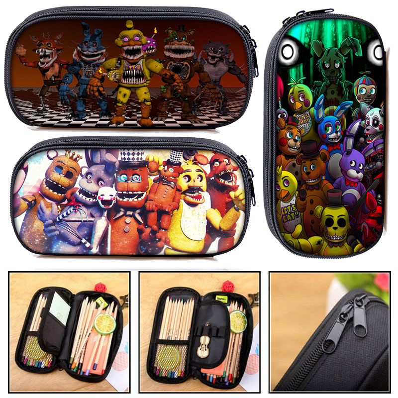 Cinco noches en Freddy estuche cosméticos Fnaf organizador bolsa de almacenamiento cinco noches en Freddys bolsas de soporte para lápices - Historial de y revisión | Vendedor de AliExpress -
