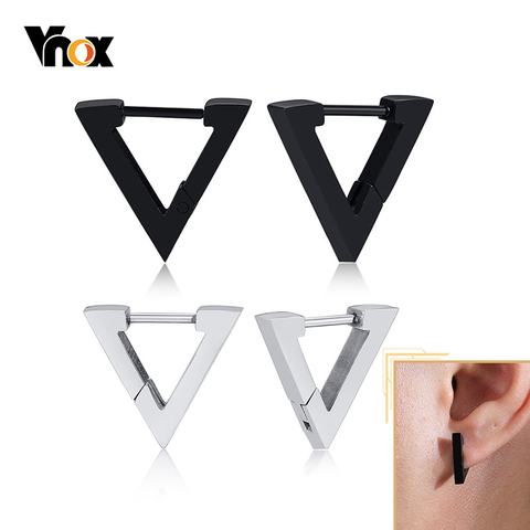 Vnox-pendientes de aro triangulares geométricos Unisex, joyería minimalista y elegante, de acero inoxidable, para hombres y mujeres ► Foto 1/6