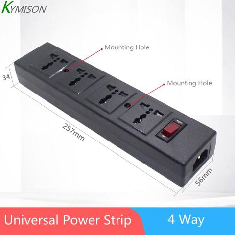 Fuente de alimentación PDU Universal, 4 salidas de filtro de red, Conector de extensión eléctrica para C14, C13, US, UK, AU, EU, enchufe de 2500W ► Foto 1/6