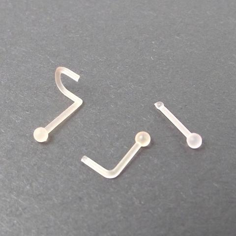 5 unidades, 20G, forma de L, giro claro, amarillo invisible, Aro para la nariz, Perno Bioflex, gancho Tragus, retenedor, bola, Piercing Flexible, joyería ► Foto 1/6