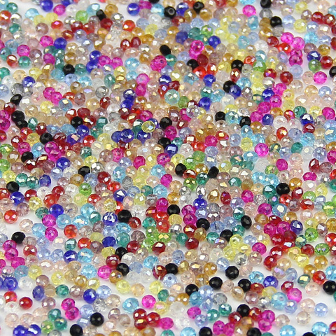 JHNBY-Cuentas redondas planas de cristal austríaco de lujo, 2mm, 200 Uds., bolas de color sueltas, suministros de pulsera, collar, fabricación de joyas DIY ► Foto 1/2