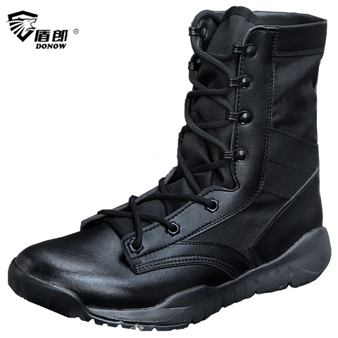 Ligero negro militar botas de los hombres transpirables zapatos de Primavera Verano de combate táctico botas hombre Militares Chaussure Homme ► Foto 1/6