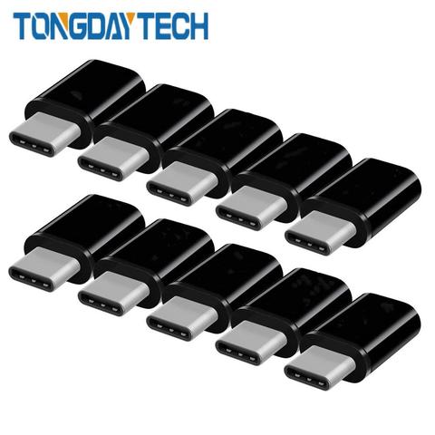 Tongdaytech 10 Pza Adaptador Tipo C macho a Micro USB hembra USB C OTG soporte datos Sync Adaptador Tipo C para Samsung S8 S9 S10 Plus ► Foto 1/6