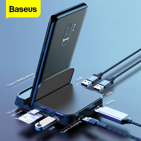 Baseus-estación de acoplamiento tipo C con USB para Samsung S20, S10, Dex Pad, estación de acoplamiento a HDMI USB-C, USB 3,0, tarjeta SD TF, adaptador USBC PD ► Foto 1/6