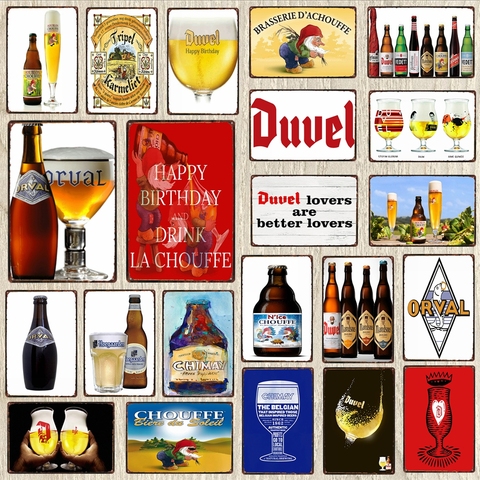 【YZFQ】Belgian cerveza Metal signos de señal decorativa placa de pared Vintage Bar arte Retro, decoración de la cueva de hombre 30X20CM DU-6187A ► Foto 1/6