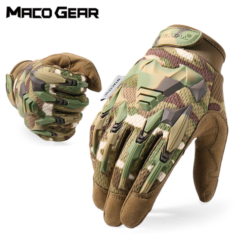 Guante táctico Multicam de combate militar, de camuflaje, Airsoft, al aire libre para ciclismo, senderismo, tiro, Paintball, caza, guantes de dedo completo ► Foto 1/6