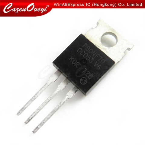 10 unids/lote STP80NF70 TO220 P80NF70 TO-220 80NF70 nuevo y original IC In Stock ► Foto 1/1