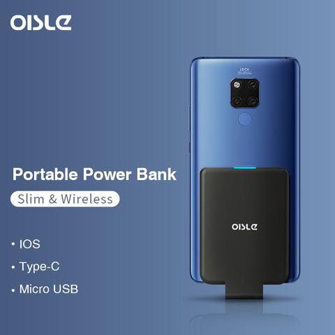 OISLE, mini Power Bank, funda Ultra delgada portátil de respaldo externo para iPhone 11, Samsung S8, Xiaomi 8, Huawei P20, funda para cargador de batería ► Foto 1/6