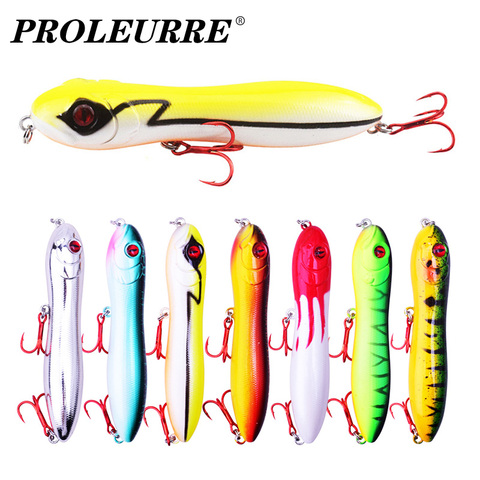 1 Uds cabeza de serpiente lápiz Señuelos de Pesca 10cm 15g flotante Crankbait mar bajo Pike Topwater 3D los ojos de pesca de plástico de aparejos de Wobblers ► Foto 1/6