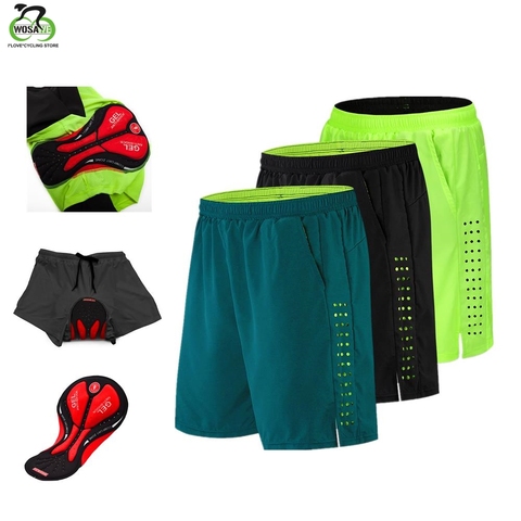 WOSAWE-pantalones cortos de ciclismo reflectantes para hombre, con almohadilla 3D de Gel, para deportes de descenso, carreras y resistencia a la lluvia ► Foto 1/6