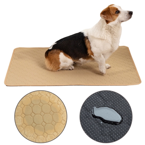 Pañales reutilizables para perros y gatos, almohadilla transpirable para mascotas, lavable, para perros y mascotas, esterilla absorbente para dormir, almohadilla de adiestramiento de cachorros ► Foto 1/6