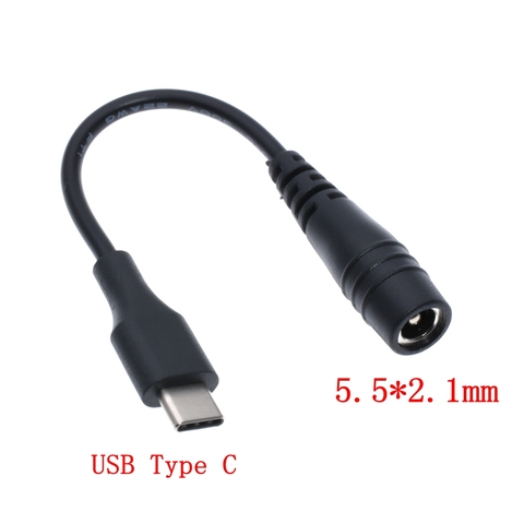 USB 3,1 tipo C macho a 5,5*2,1mm adaptador de carga de corriente continua hembra para Cable de carga de ordenador portátil ► Foto 1/6