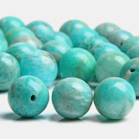 Cuentas de piedra amazonita azul Natural, espaciador, 6, 8, 10, 12mm, redondas, sueltas, para fabricación de joyas, pulsera, collar, accesorios, 100% ► Foto 1/4