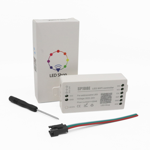 Controlador LED WiFi SP108E WS2812B WS2811 WS2801, aplicación iOS Android, Control remoto inalámbrico DC5V ~ 24V SP108E para SK6812 SK6812-RGBW ► Foto 1/5