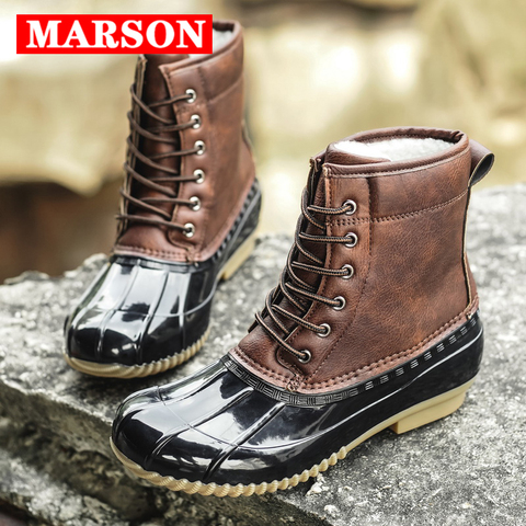 MARSON-Botas de nieve de goma antideslizantes para mujer, zapatos informales a la moda, impermeables, para mantener el calor, para invierno ► Foto 1/6