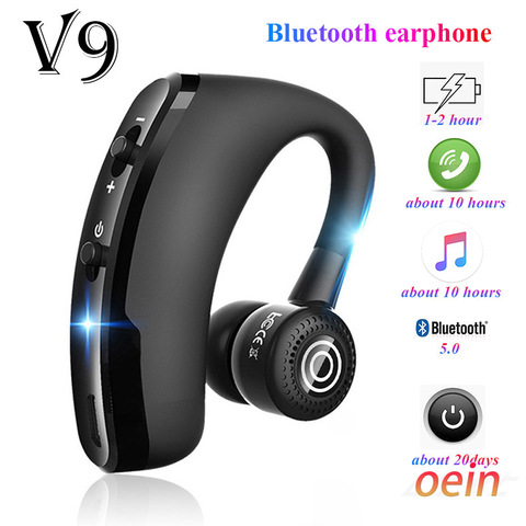 V9-auriculares inalámbricos con Bluetooth Para iphone y Samsung, auriculares manos libres deportivos para llamadas, negocios y conducción ► Foto 1/6