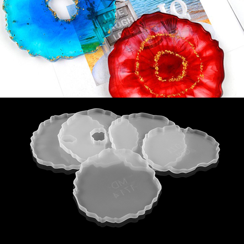Molde de resina epoxi para posavasos de cristal, moldes de resina para posavasos de té, copa de vino de silicona, molde de epoxi para fiesta de reunión familiar ► Foto 1/6