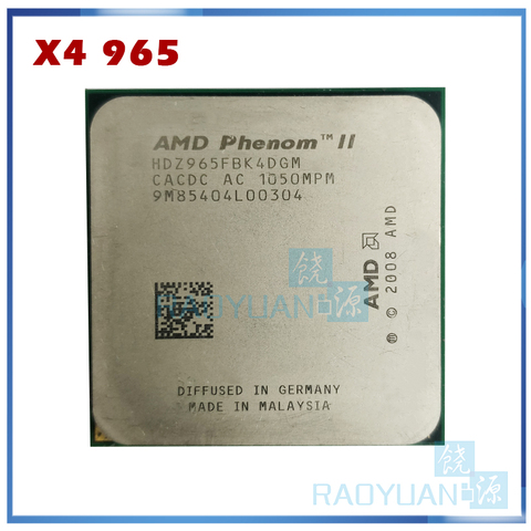 AMD Phenom II X4 965 3,4 GHz Quad-Core CPU procesador HDZ965FBK4DGM hembra AM3 ► Foto 1/1