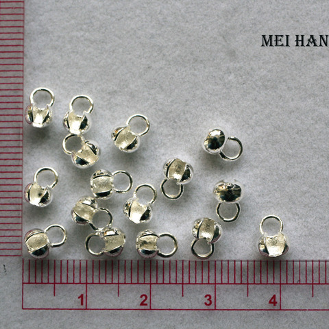 Meihan (16 unids/set) de Plata de Ley 925 Terminal de apertura de cuentas redondas de 4mm DIY joyería pulsera collar bola suelta conclusiones ► Foto 1/2