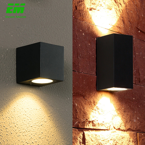 Luces de pared impermeables para interiores y exteriores, lámpara LED de aluminio de 3W/6W, estilo moderno para jardín y porche, en color gris/negro, modelo ZBW0004 ► Foto 1/6