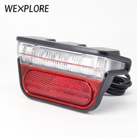 Wexplore-luz trasera para bicicleta eléctrica, accesorios de luz trasera para bici de 6V, 24V, 36V, 48V y 60V ► Foto 1/6