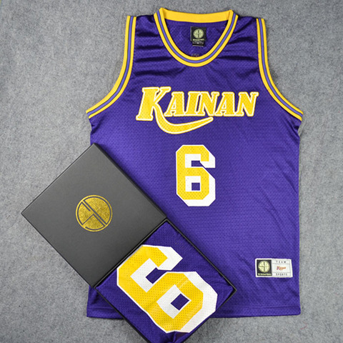 SOICHIRO JIN-camiseta de baloncesto, uniforme deportivo, color blanco, morado, negro, M-XXL, escuela Kainan SG n. ° 6 ► Foto 1/6