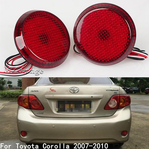 MZORANGE-Luz LED de advertencia para coche Reflector de parachoques trasero, luz de freno redonda para Nissan Qashqai, Toyota Corolla, 2 uds. ► Foto 1/6