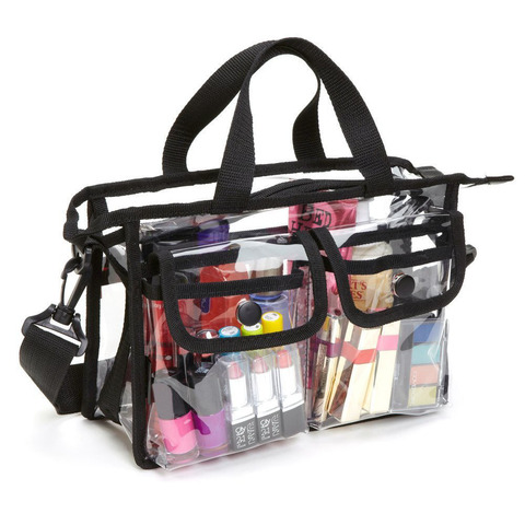 Neceser transparente de gran capacidad para mujer, bolsa de cosméticos transparente, resistente al agua, organizador de viaje para playa, bolsas de maquillaje ► Foto 1/6