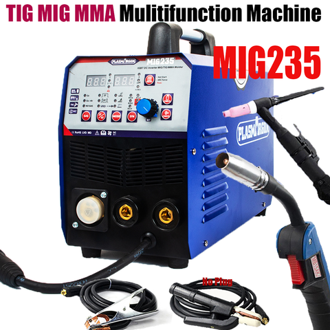 Plasmargon MIG235 110/220V TIG / MMA / MIG 3 en 1 máquina de soldadura combinada Dispositivo de soldadura multifunción y antorchas, máquina azul ► Foto 1/5