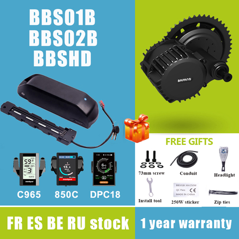 Bafang Motor BBS02B BBS02 750W BBS01B BBS01 250W BBSHD BBS03 1000W de Motor Kit de conversión de bicicleta eléctrica de la batería de litio ► Foto 1/6