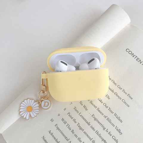 Fundas para AirPods Pro funda coreana flor bonita melocotón colgante llavero auriculares funda para Air pods 3 Pro funda de silicona para auriculares ► Foto 1/6