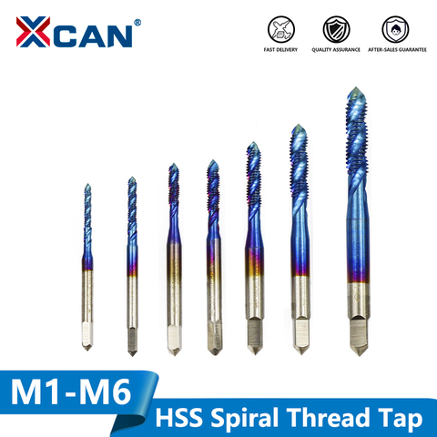 XCAN 1 pieza HSS M2-M6 tornillo métrico Tap rosca Nano espiral recubierto azul Taladro ► Foto 1/6