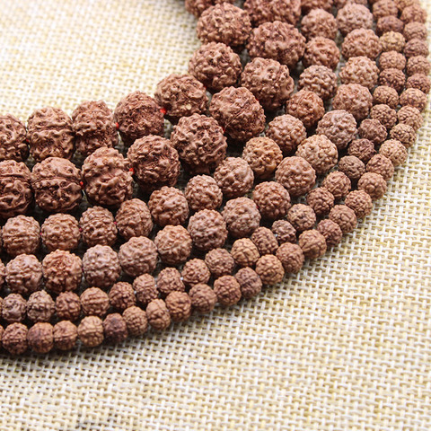 Cuentas de Rudraksha Budista para fabricación de joyas, Mala oración, 108 Uds., Bodhi, pulsera de piedra tibetana de budismo, Chakras de meditación Z714 ► Foto 1/3