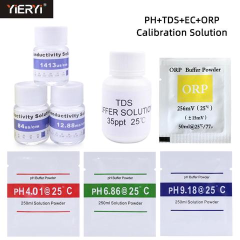 PH & ORP-polvo amortiguador, 84us 25ml/cm 1413us/cm 12,88 MS/s 35PPT 1382 TDS, solución de calibración para probador EC TDS ► Foto 1/6