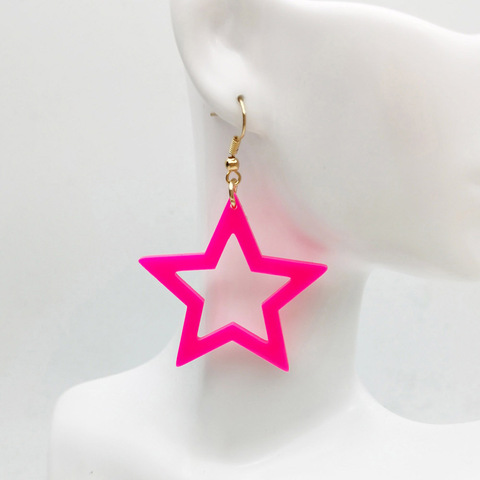 Pendiente de gota de estrella de resina acrílica colorida brillante para mujer, accesorios de joyería, nuevo diseño ► Foto 1/6