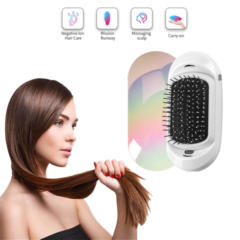 YIBER-cepillo iónico para el cabello, masajeador del cuero cabelludo, cepillos de pelo, peine caliente eléctrico, peine Antiestático de iones negativos, alisador ► Foto 1/6