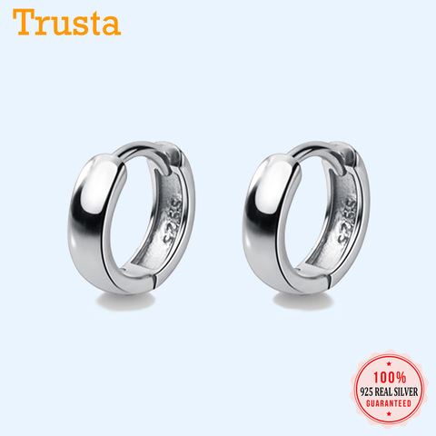 Trustdavies-pendientes de aro de Plata de Ley 925 para hombre y mujer, accesorio de joyería fina para niños y niñas, regalo de fiesta, DA1417 ► Foto 1/6