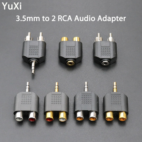 YuXi Jack de 3,5mm estéreo macho a 2 RCA enchufe hembra adaptador divisor RCA conector Adaptador de Audio de 3,5mm de Audio convertidor de Cable ► Foto 1/6