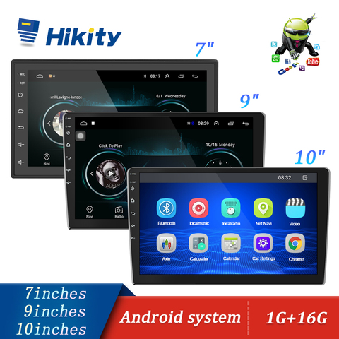 Hikity-Radio y reproductor multimedia para coche, dispositivo estéreo con Android y Bluetooth, Mirrorlink, MP5, con cámara trasera, 2 dines 10,1