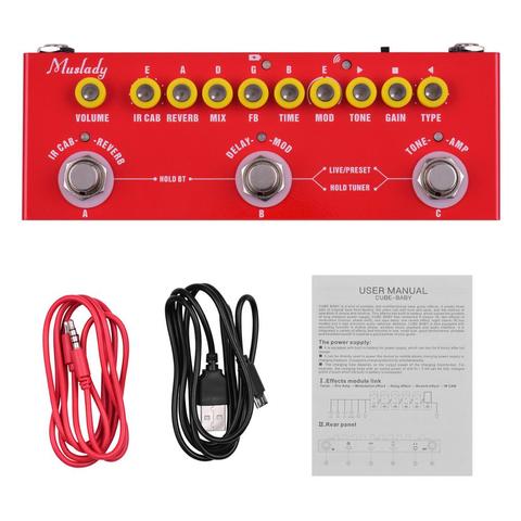 Muslady CUBE-guitarra eléctrica multifuncional portátil para bebé, Pedal de efectos combinados, batería integrada con variedad de funciones ► Foto 1/6