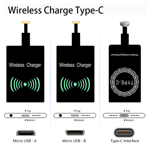 Receptor de carga inalámbrica para teléfono móvil, módulo de almohadilla de carga Universal tipo C para Android, Micro USB Qi ► Foto 1/6