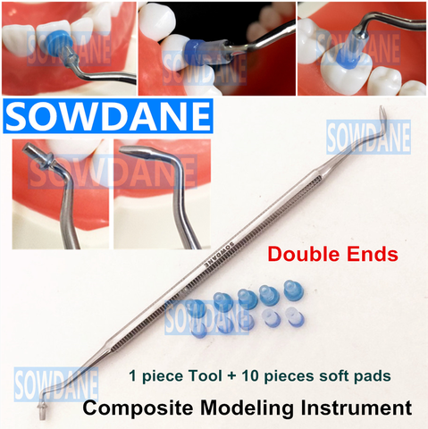 Cortador de resina Dental compuesto, espátula, forma de contacto Dental, formador con tapas, relleno de instrumento de modelado compuesto ► Foto 1/6