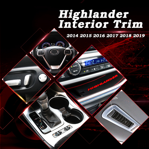 Senzeal Highlander-decoración de interiores, ABS cromado, para Toyota Highlander 2014, 2015, 2016, 2017, 2022, 2022 ► Foto 1/6