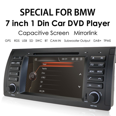 Radio multimedia con GPS para coche, Radio con reproductor, 2 Din, 7 pulgadas, estéreo, USB, RDS, DAB, CANBUS, mapa SD, para BMW E39, E53, 5, X5, M5, E38 ► Foto 1/6