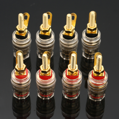 Mayitr 8 unids 42mm chapado en oro altavoz Terminal enlace Post baja frecuencia amplificador conector largo enchufe mm para 4mm Banana enchufes ► Foto 1/6