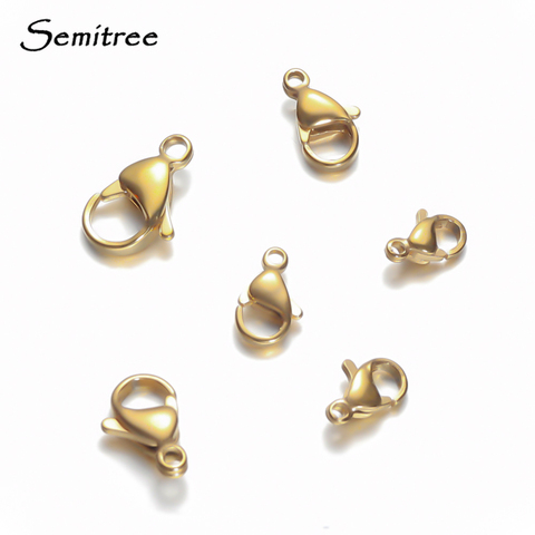 Semitree-25 uds. De conectores de acero inoxidable, gancho con cierre de langosta dorado de 12mm, 13mm y 15mm, accesorios para fabricación de joyas DIY ► Foto 1/6