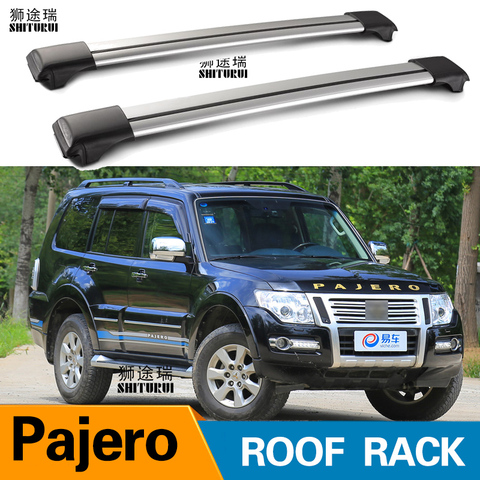 SHITURUI barras de techo para MITSUBISHI Pajero 2007-2022 V93 V97 Challenger de aleación de aluminio de barras laterales Baca de barras cruzadas equipaje ► Foto 1/4