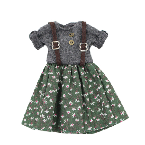 Envío Gratis vestido verde vestido gris falda de tirantes con botón adecuado muñeca blyth ► Foto 1/6